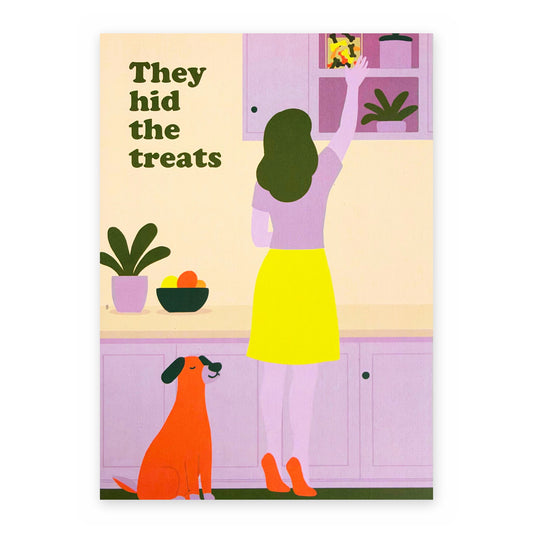 They Hid The Treats - Between Us Dogs Greeting Card
