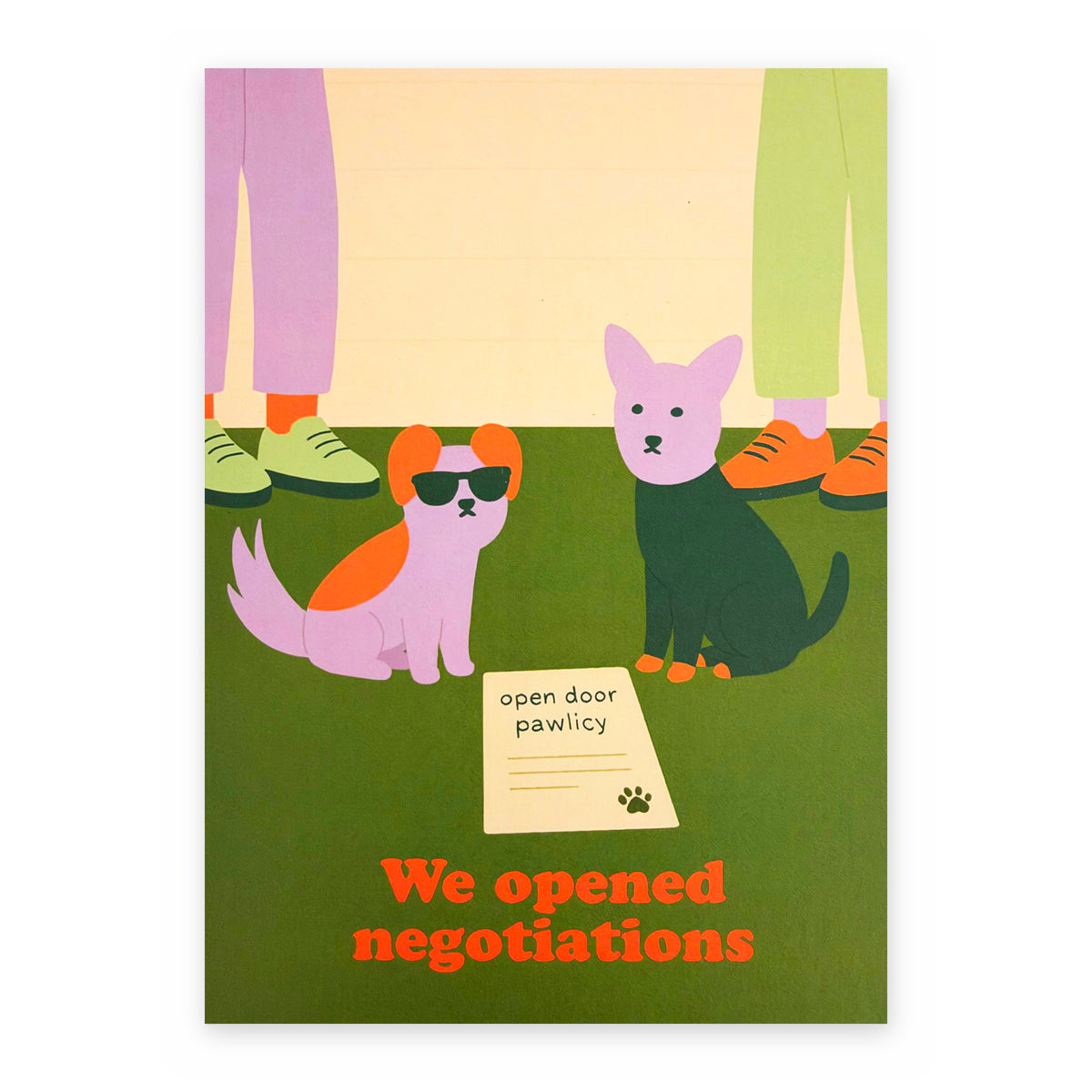 They Closed The Door - Between Us Dogs Greeting Card