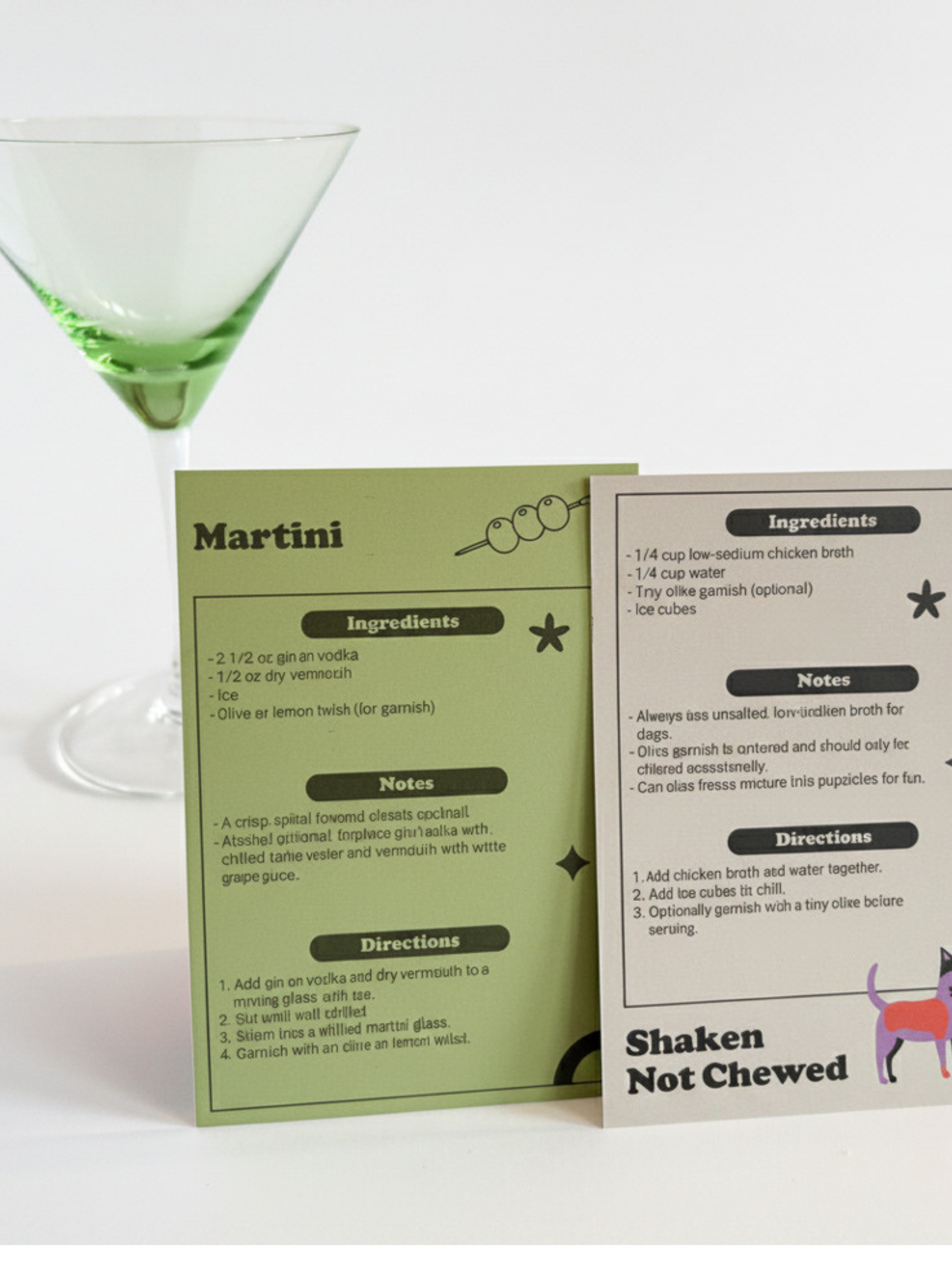 Dogtails Mixology™ Premium Cocktail & Dog-Safe “Dogtail” Recipe Card Deck for Pet Lovers